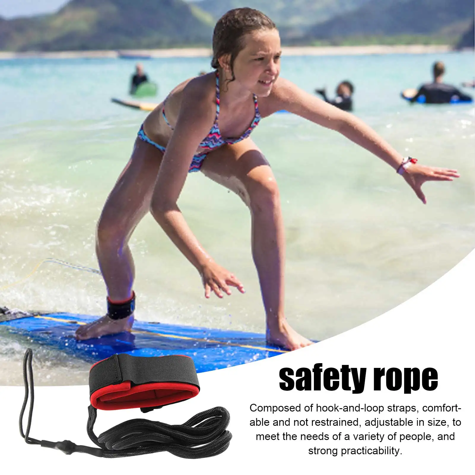 218cm Durable Surfboard Coiled Leash Adjustable Ankle Cuff Surfing Board Rope Leg Foot Leash Sup Surf Board For Stand Up Paddle