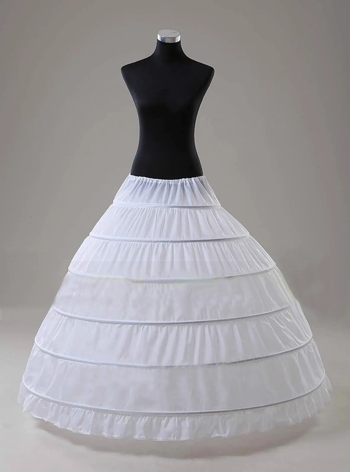 Weiß/Schwarz 6-HOOP Ballkleid Braut Hochzeit voller Krinoline Petticoat Slips