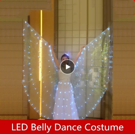 LED butterfly wings Children's dance costumes Fluorescent adult dance Cape Skirt Belly Dance Costume