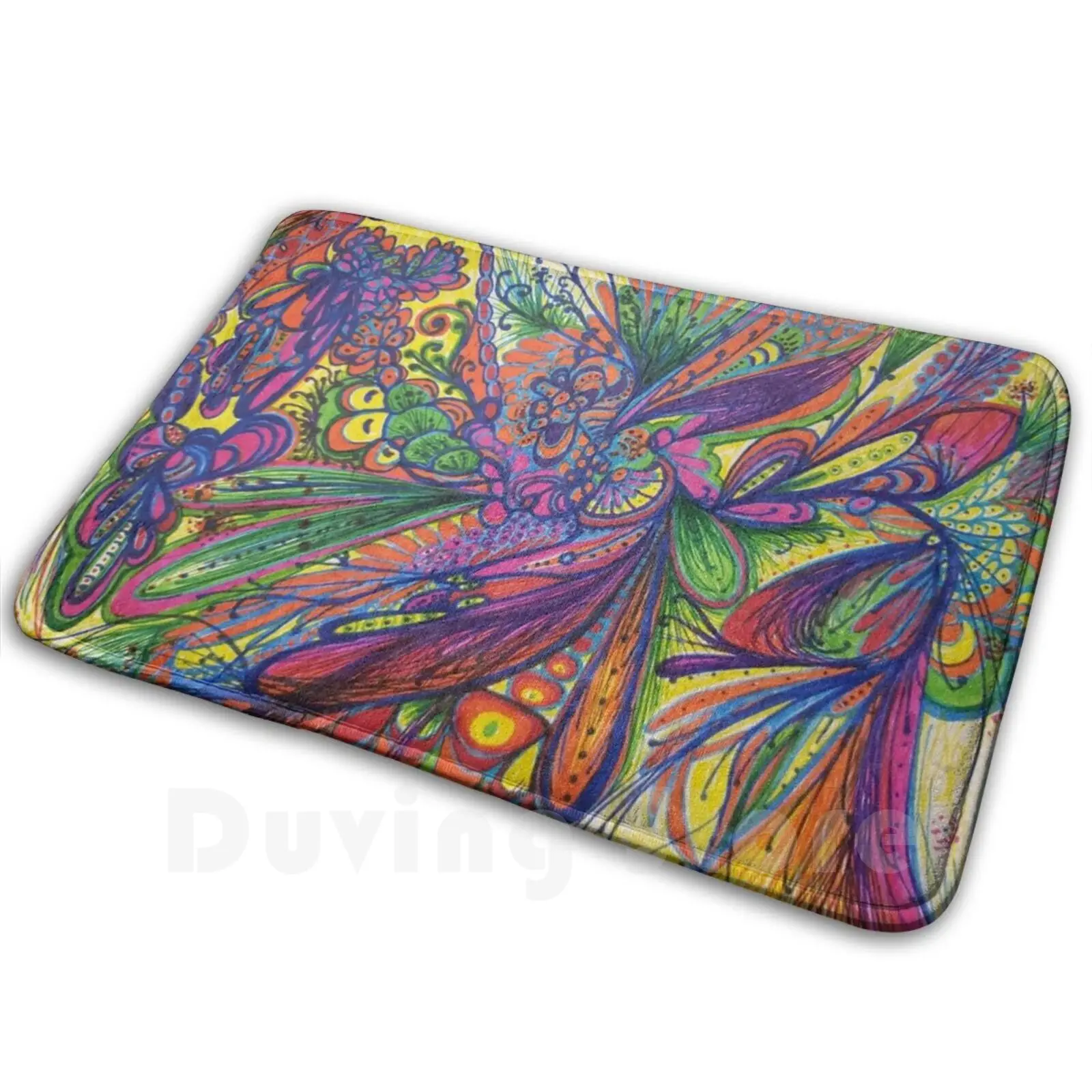 Fiddling Around Soft Non-Slip Mat Rug 217 Carpet Cushion Color Colorful Rainbows Spectrum Abstract Neon Musical