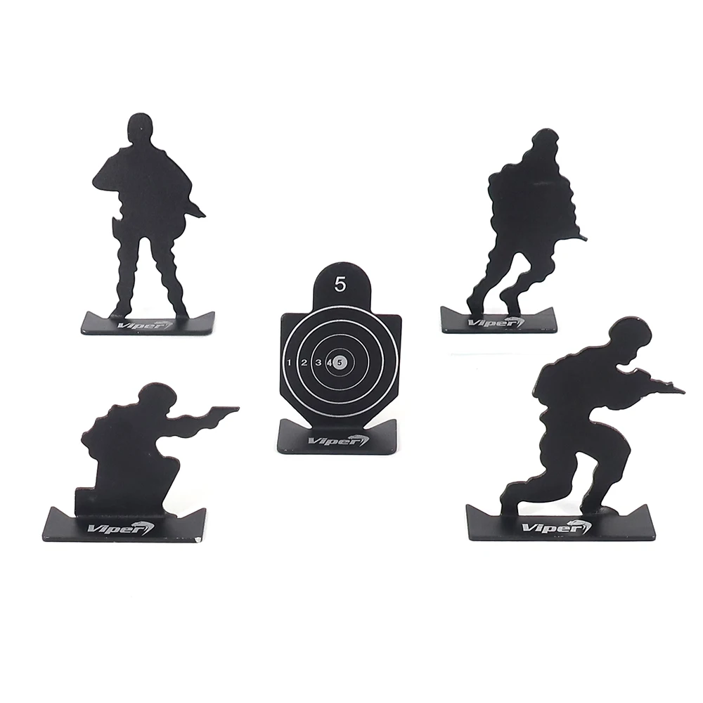 

5pcs Frosted Matte Metal Aluminum Shooting Targets Set Soldier Shape Shooting Practice Target Aiming Target Shooting Accessories