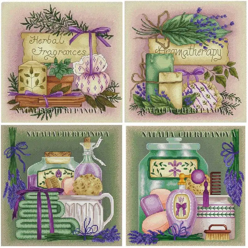 Lavender series patterns Counted Cross Stitch 11CT 14CT 18CT DIY wholesale Chinese Cross Stitch Kits Embroidery Needlework Sets