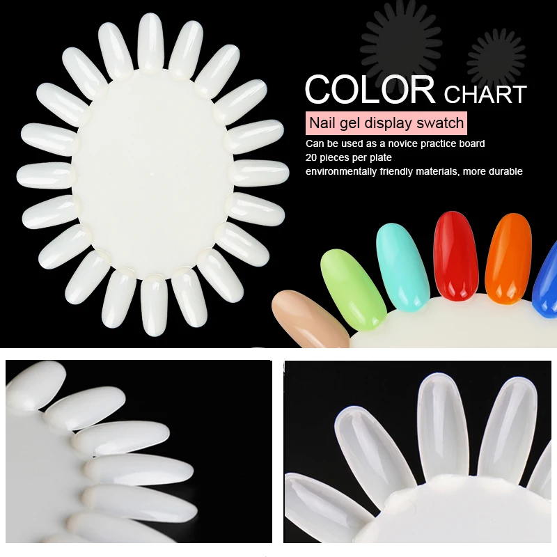 Clou Beaute 10pcs/lot Natural White Display Chart Oval Shape Card Nail Art Display Practice Polish nuancier ongle Manicure