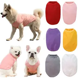 Solid Color Small Big Dog Puppy Cat Vest Pet Clothes Supplies Costume Apparel  Dog T-shirt For Small Medium Dogs Sleeve Dog Vest