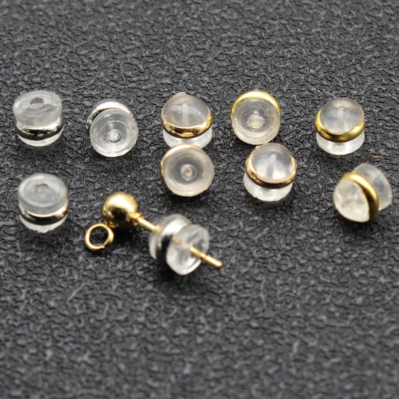 

30pcs/lot Rubber Earrings Back Stoppers Silicone Ear Plug Blocked Caps fits Studs Earring Pin DIY Earring Parts Jewelry Making