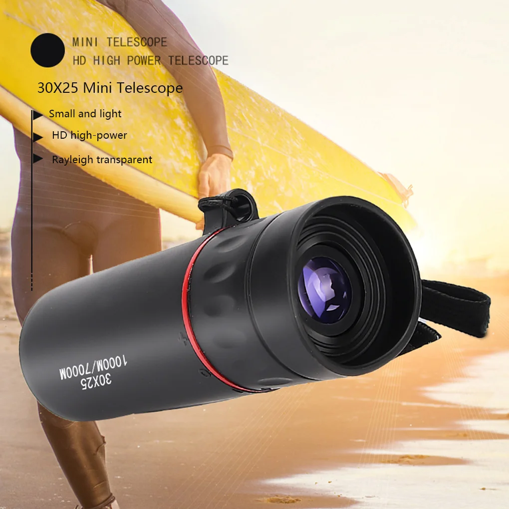 30X25/30X60 Portable High Definition Monocular Telescope Waterproof Mini Portable Military Zoom 10X Scope For Travel Hunting