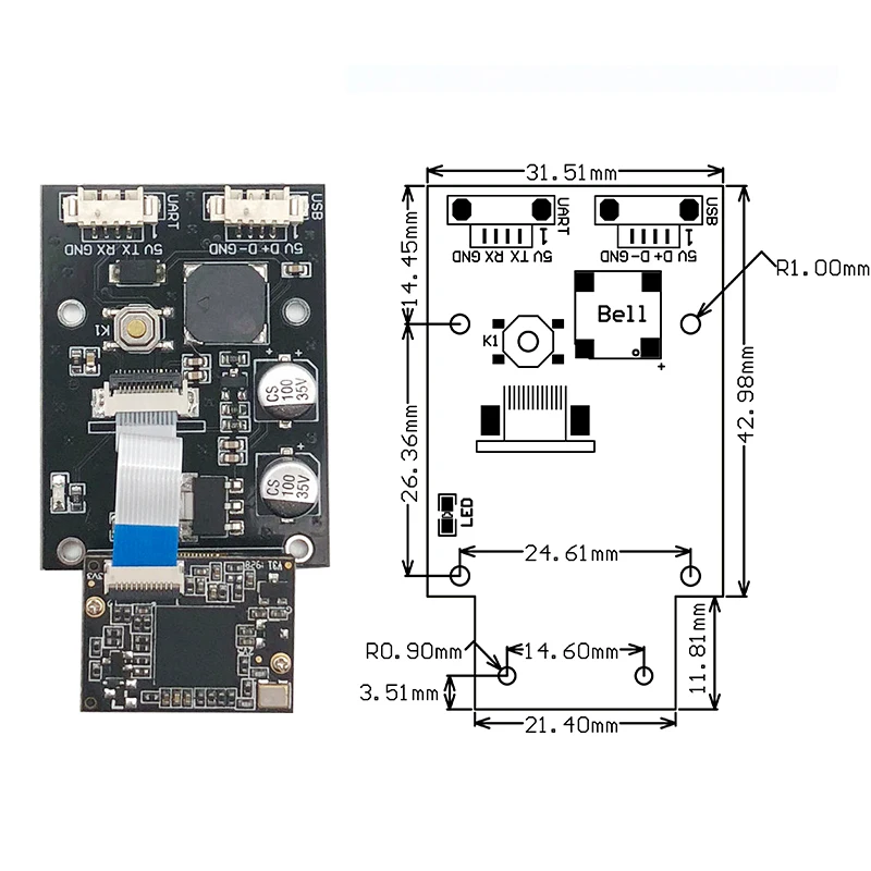 GM69 1D 2D PDF417 USB UART 1280*800CMOS Fast Speed Barcode Scanner Qr Code Scanner Module Reader Passport Code