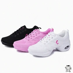 Lightweight Dance Shoes Woman Soft Breathable Modern Sports Shoes For Women Mesh Fitness Air Mesh Jazz Sneakers