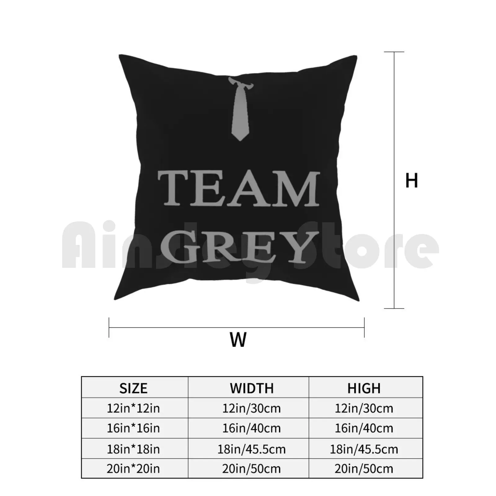 Team Grey Szara poszewka na poduszkę z nadrukiem Home Miękka poduszka do rzucania 50 odcieni Fifty Shades Fifty Shades Of Grey 50 odcieni szarych