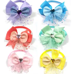 50/100pcs Valentine's Day Pet Dog Bow Ties Adjustable Pet Collar Dog Necktie for Small Medium Dog Grooming Pet Acessories