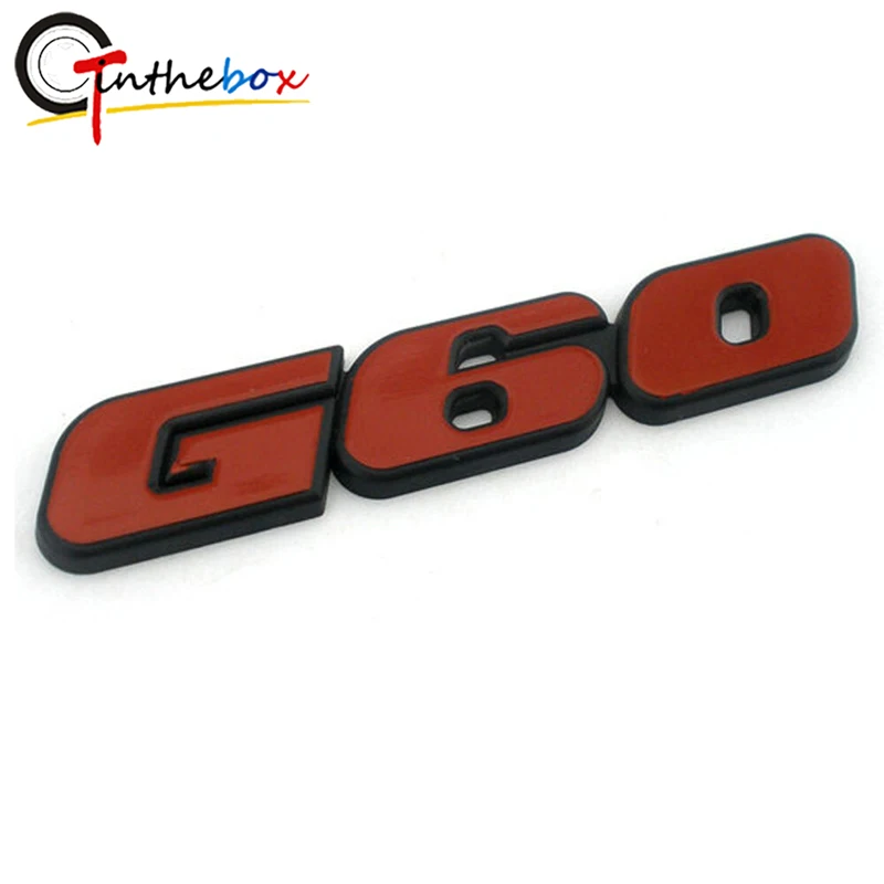 Gtinthebox 1PC 3D Red G60 Rear Car Auto Badge ABS Emblem For VW Golf POLO Corrado CADDY MK2 G60