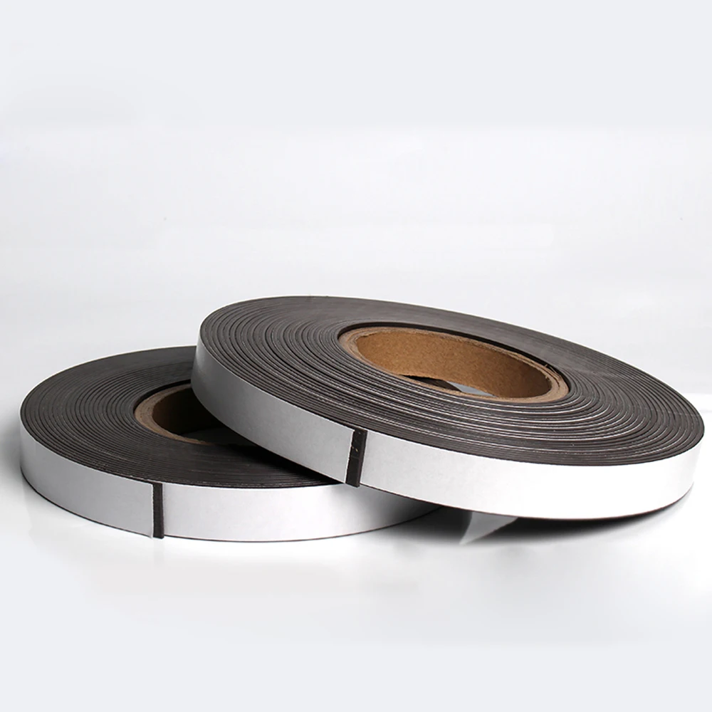 1 Meter Self Adhesive Magnetic Tape Width 10-50mm Thick 1/1.5/2mm Flexible Craft Sticky Magnet Strip Fridge Magnets