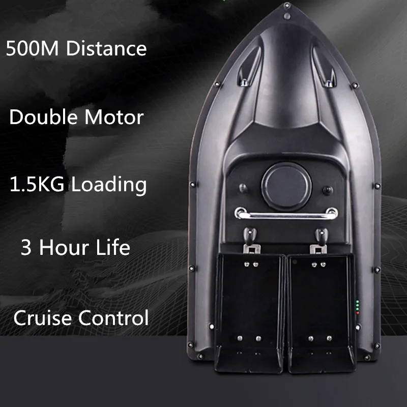 New Update Fixed Speed Cruise Function 500m Smart Lure Fishing Remote Control Fishing Bait Boat Double Hopper 3hour life Auto