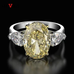 OEVAS 100% 925 Sterling Silver Obal Topaz Created High Carbon Gemstone Wedding Engagement Diamonds Ring Fine Jewelry Wholesale