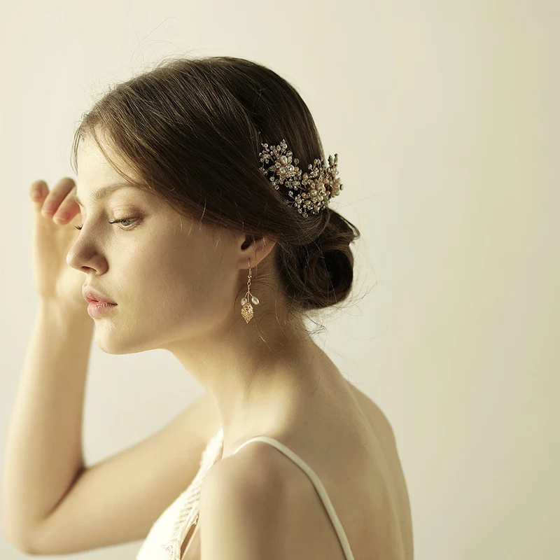 O855 lavoro Pesante accessori dei capelli delle ragazze cerchietti con perle da sposa di lusso su ordinazione di modo elastico hairband