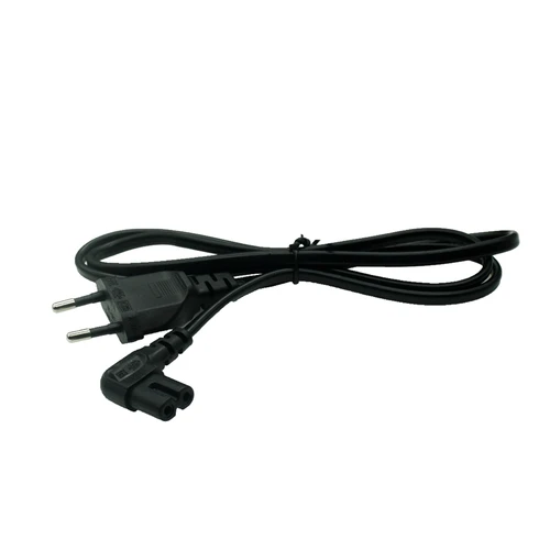 Imagen 2 del producto IEC320 C7 Cable de extensión de alimentación de la UE, 2 pines, 90 grados, cargador de ordenador portátil Dell, Canon, Epson, impresora, Radio, altavoz, PS4, XBOX One S
