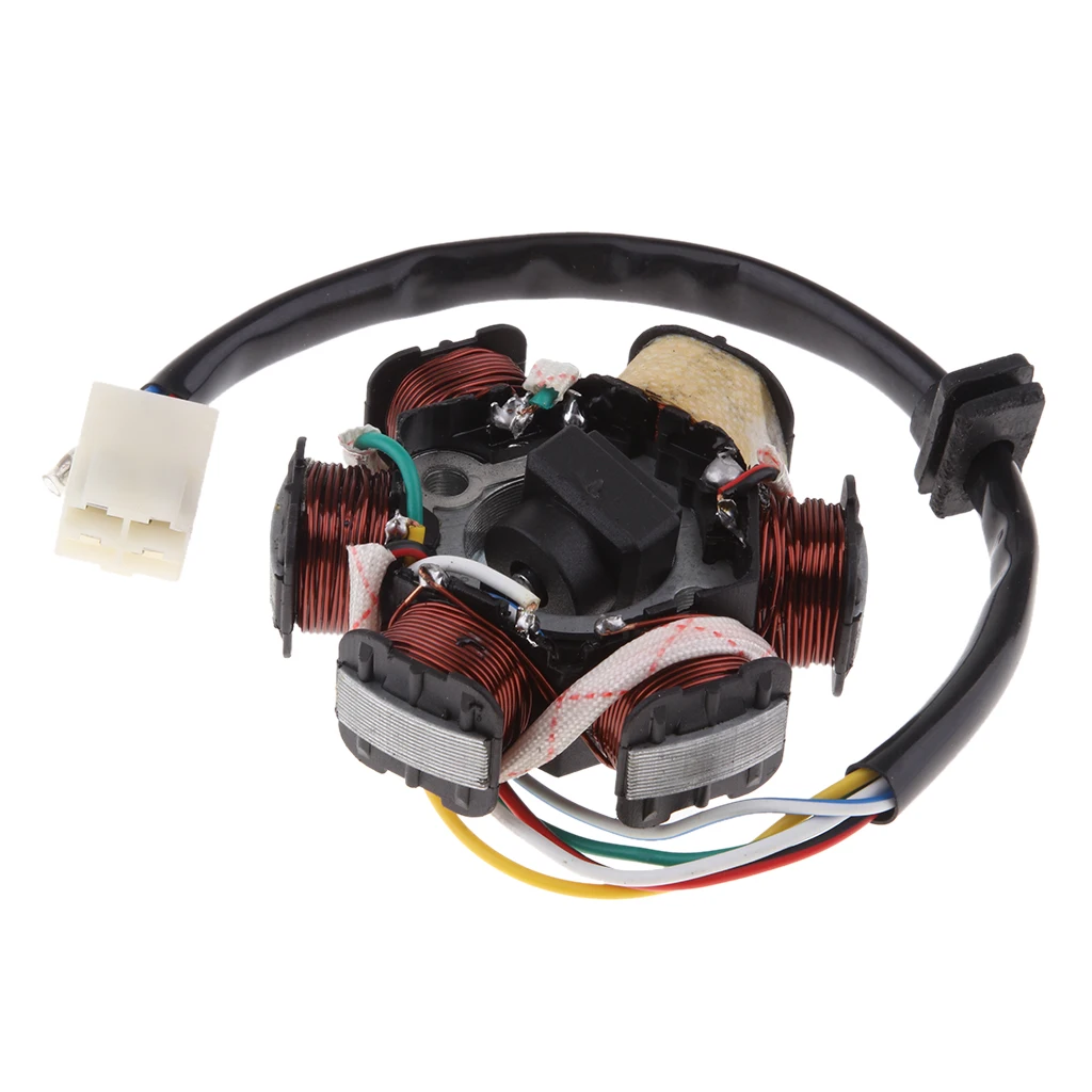 ATV QUAD Stator Magneto Coil 6 Coils 5 Wires for 110 125cc PIT Quad Dirt Bike Buggy 6 Pole Stator Coil Magneto Stator Ignition