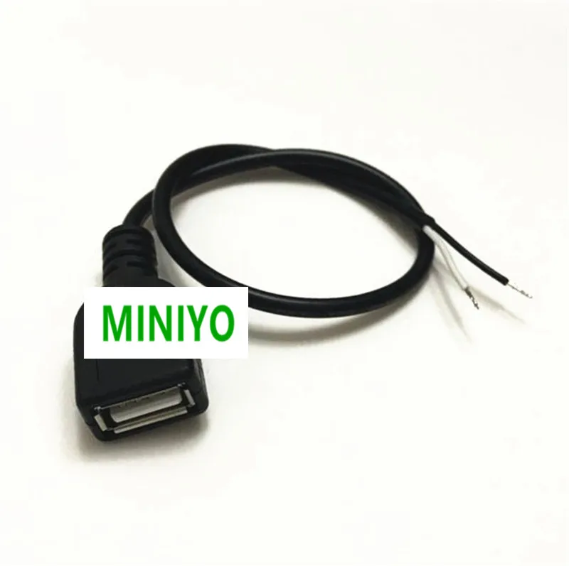 

USB 2.0 Female Jack 2 Pin 2 Wire Power Charge Cable Cord Connector DIY 30cm 2A