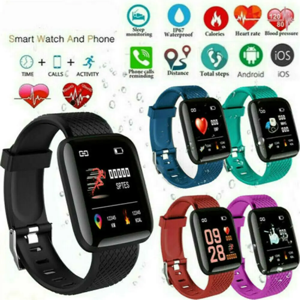 116plus 116S 116 PLUS Smart Bracelet D13 Heart Rate Blood Pressure Waterproof Smart Watch Kit