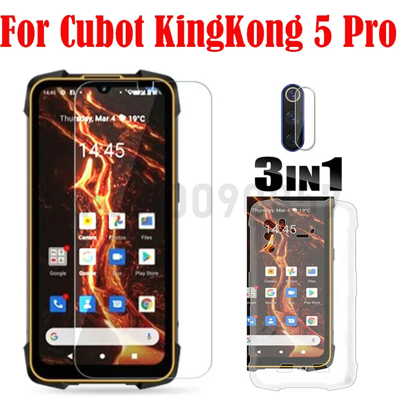 3-in-1 Case + Camera Tempered Glass On Cubot King Kong 5 6 Pro Case 6.09