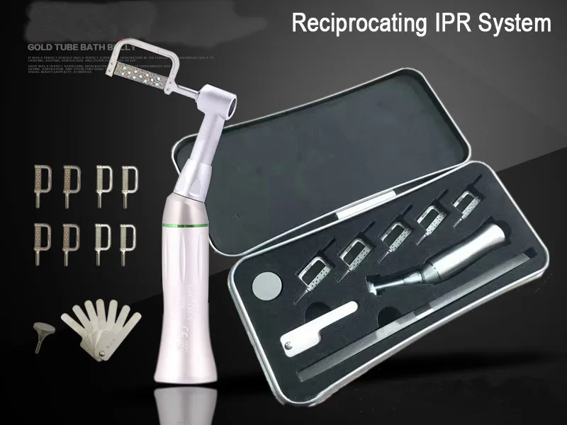 

1 Set Dental Reciprocating IPR Orthodontic Interproximal Stripping 4:1 Contra Angle Head Kit with 10pcs Automatic Strips 5 Kinds