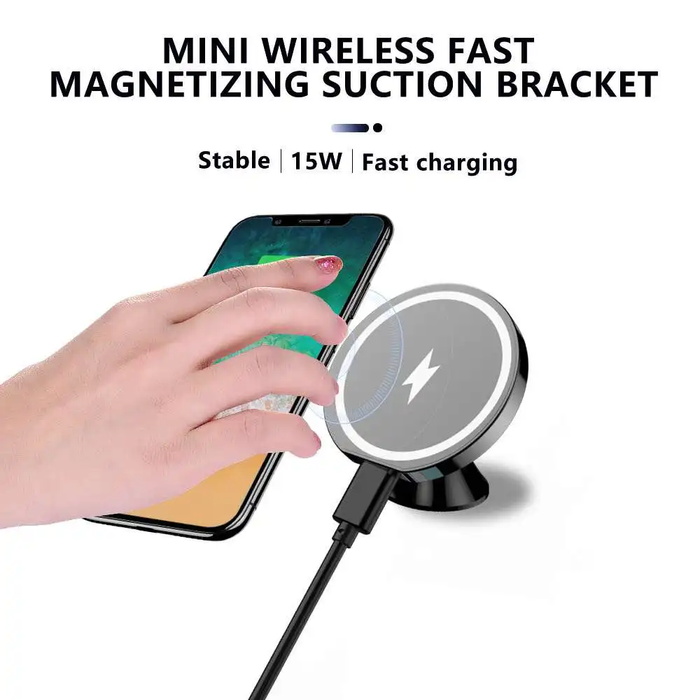 Car Phone Holder Bracket Magnetic Charger Type-C/USB For Mobile Phone Magsafing Wireless Charger Holder Air Vent Mount Paste