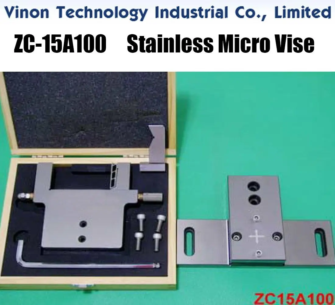 ZC-15A100 Stainless Steel Wire Cut Micro Vise Parts (can hold round-workpiece 100mm, square-workpiece 0-100mm) Precision Vises