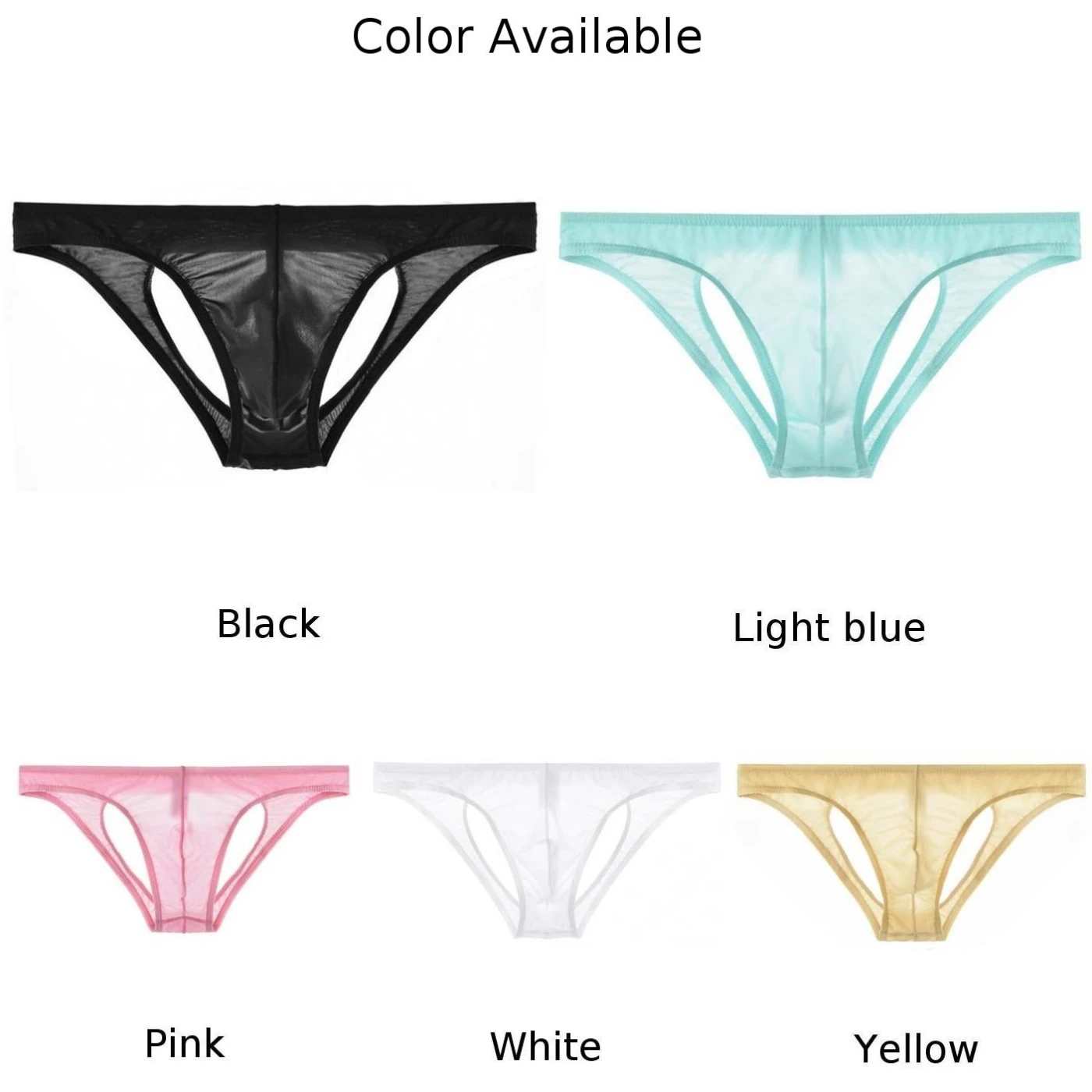 Men Sexy Low Rise Briefs Transparent Seamless Knickers Soft Breathable Shorts Backless Hollow Back Brief Fashion Gays Underpants