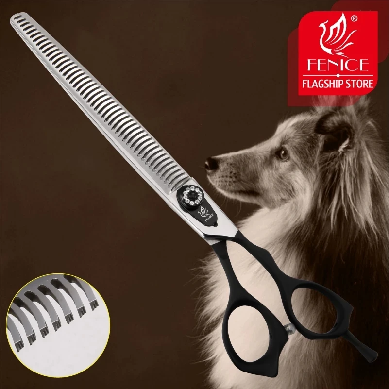 Fenice 7.0/8.0inch Professional Thinning Scissors for Groomer JP440C 46 Tooth 15-20 Thinner Rate Dog Shears