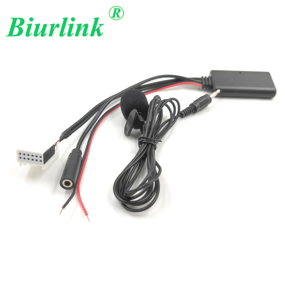 Biurlink 12Pin Wireless Audio IN Bluetooth 5.0 Microphone Aux Cable Adapter For Audi A3 TT A4 S4 A6 A8 A8L 2007-2014 Six-disc CD