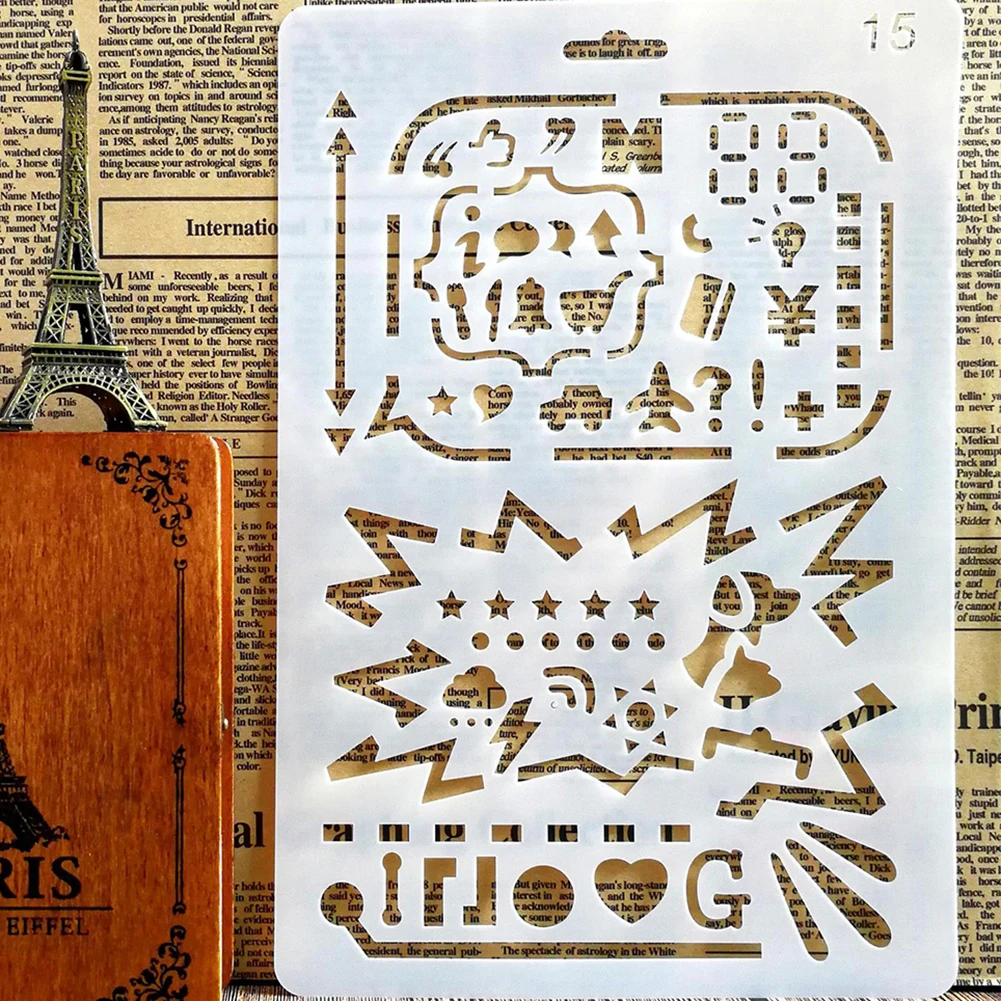 New English Alphabet Number DIY Scrapbook Drawing Template Measuring Ruler Stencil