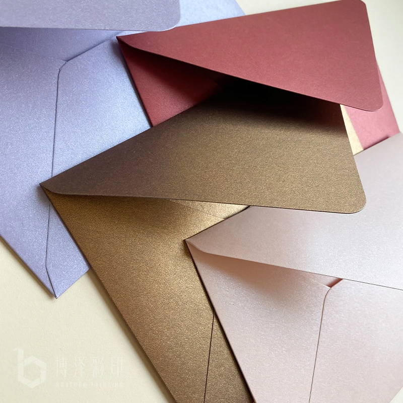 4pcs/set Pearl Paper Solid Color Envelopes For Invitations Wedding Invitation Envelope Set 14cm X19cm