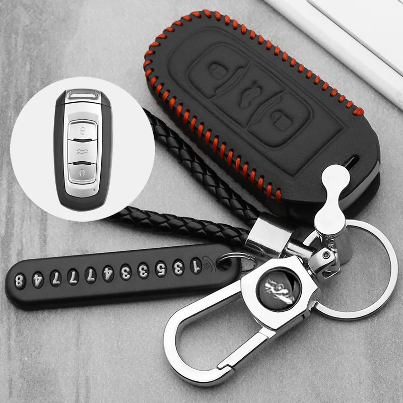 Leather Car remote key case for Geely Atlas Boyue NL3 EX7 Emgrand X7 EmgrarandX7 SUV GT GC9 borui Car remote key case