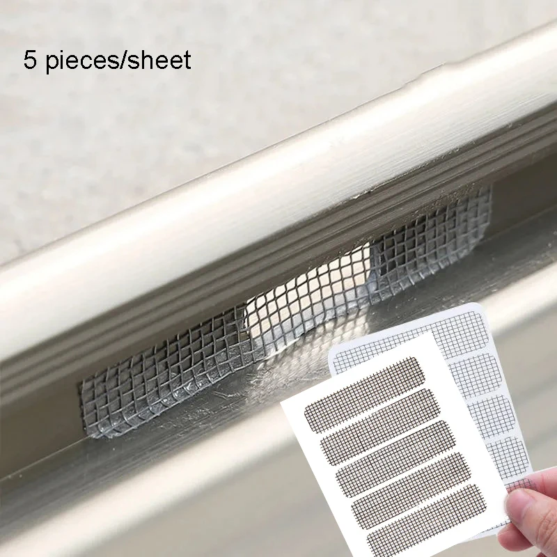 5PCS/sheet  Window Screen Patch Fix Net Anti Mosquito Insect Stickers Mesh Exhaust Grill Window Door Drainage Hole Anti-mosquito