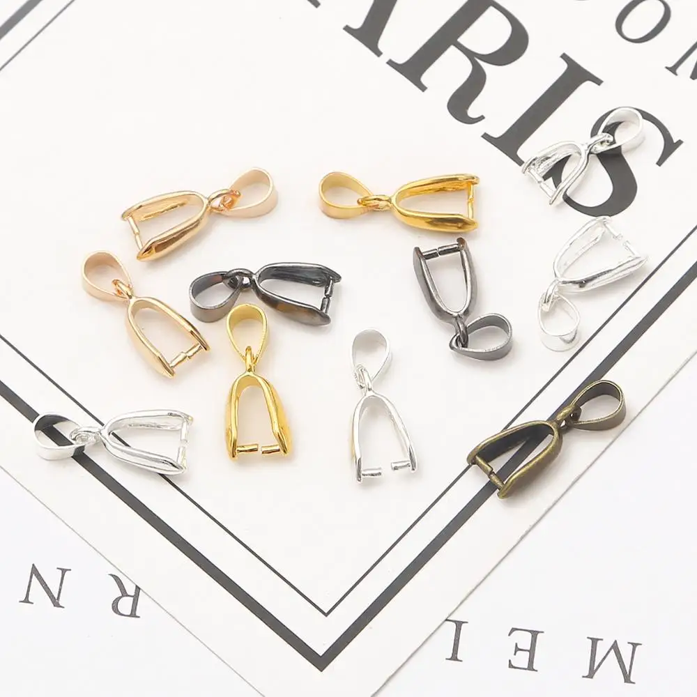 10pcs/lot Copper Charm Bail Beads Melon Seeds Buckle Plated Pendants Clasp Hook Clips Connectors For DIY Jewelry Making Supplies