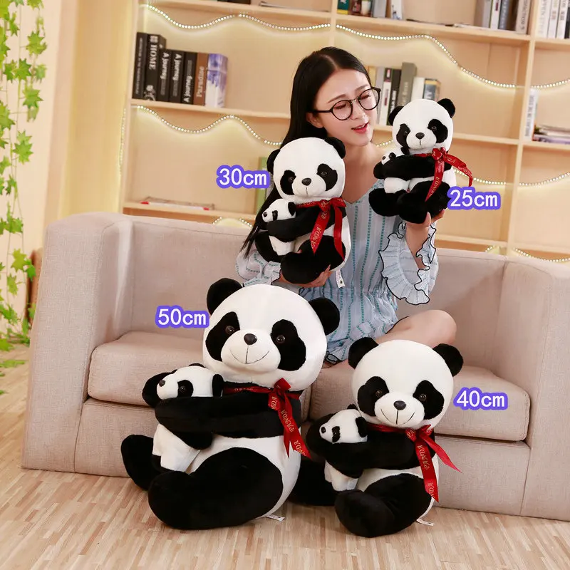 25-50 ซม.น่ารักพ่อ & Baby PANDA ตุ๊กตาของเล่นตุ๊กตาสัตว์ตุ๊กตาหมีการ์ตูนหมอนนุ่ม Kawaii ตุ๊กตาสาวคนรักวันเกิด...