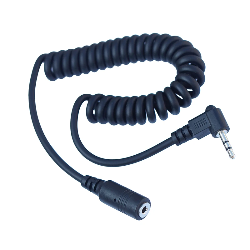 2.5mm Male To Female 3 Pole 90 degree Angled Audio Coiled Spiral  Extension Cable