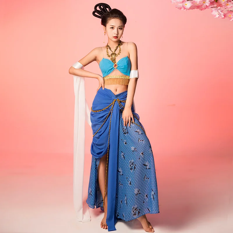 Fairy Dunhuang Flying dancing stage wear Cosplay Chinese ancient folk Costumes Women Adult Party Fancy clothing