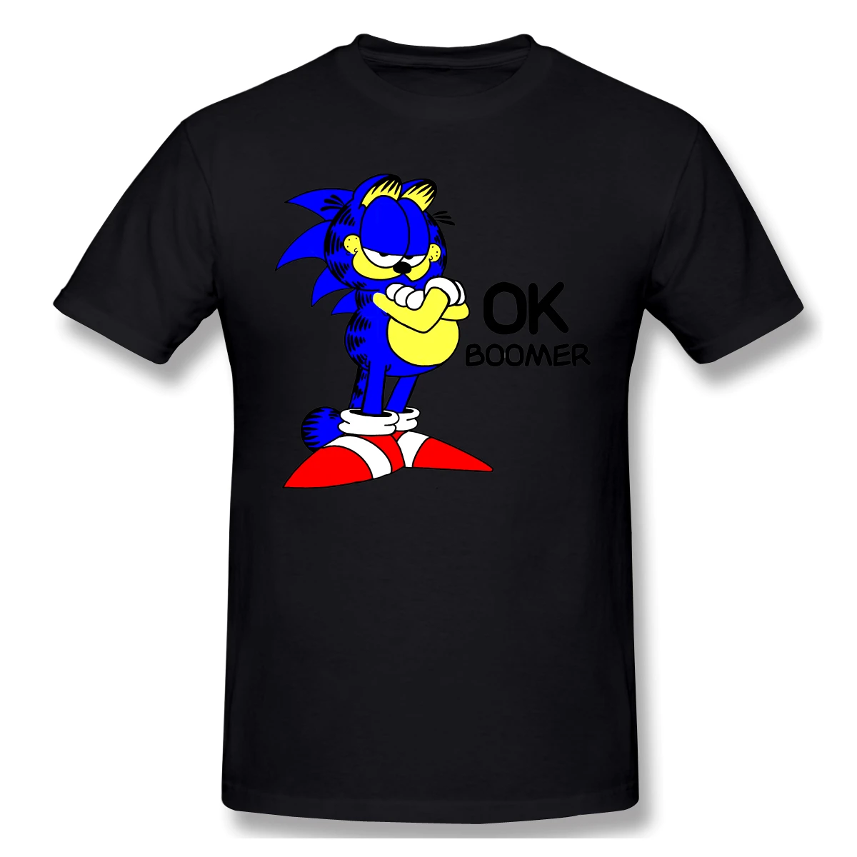 Man Ok Boomer Sanic The Garfile Cat Smiling Cat,Tendance,Long Boi York,Jon fitness Funny shirt