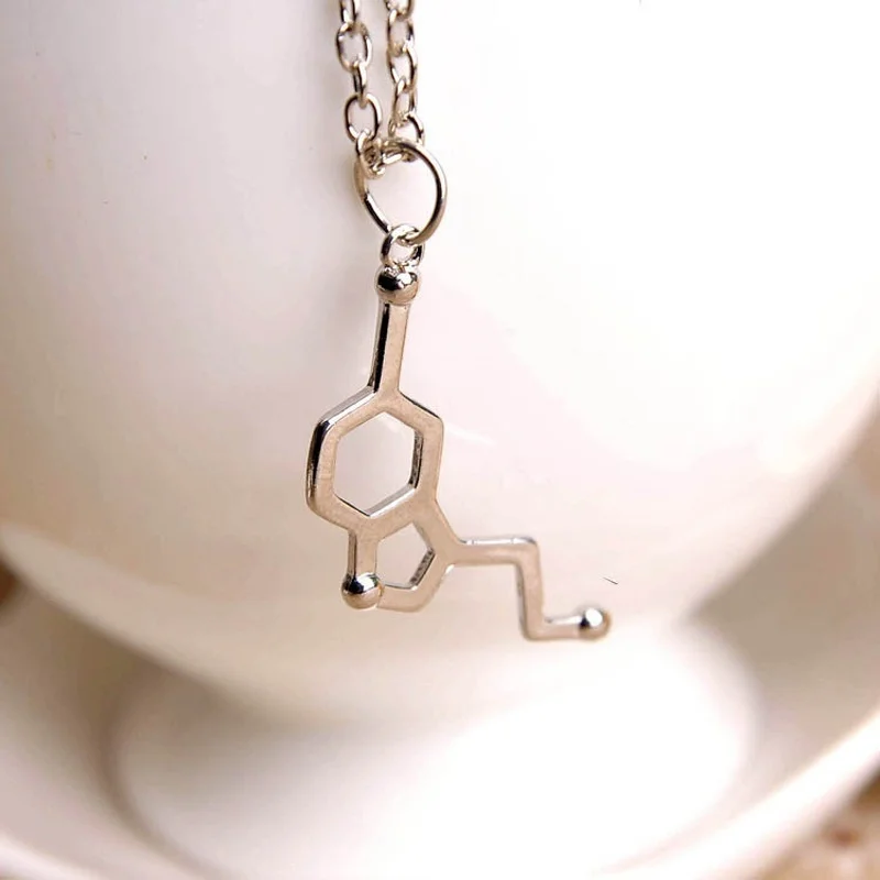 DoreenBeads Mode Metall Molekül Chemie Wissenschaft Charms Serotonin Silber Farbe Anhänger DIY Halskette Schmuck Geschenk, 10PCs – Detail 12
