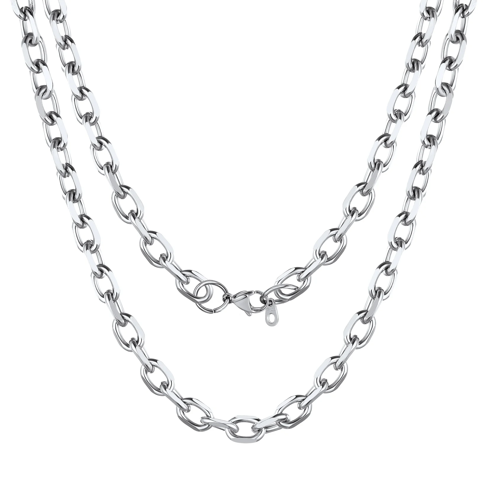 

Gift Men Stainless Steel Rolo Chain, Cable Link Necklace, 3/5/7/9/12MM Width, 18-30" (Send Gift Box) CP466