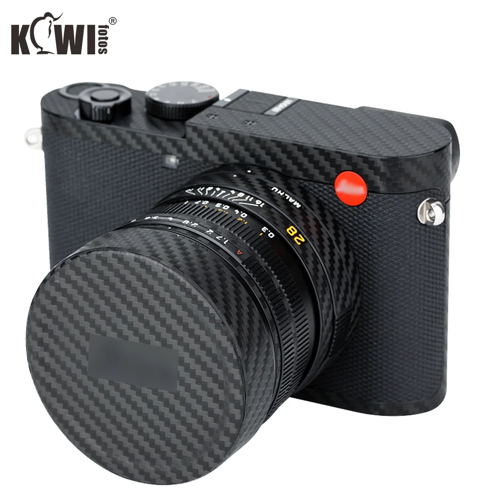 KIWIFOTOS Chống Trầy Xước Bao Da Máy Ảnh Sợi Carbon Phim Bộ Da Cho Leica Q2 3M Kèm Miếng Dán Dự Phòng máy Ảnh Phim Bảo Vệ