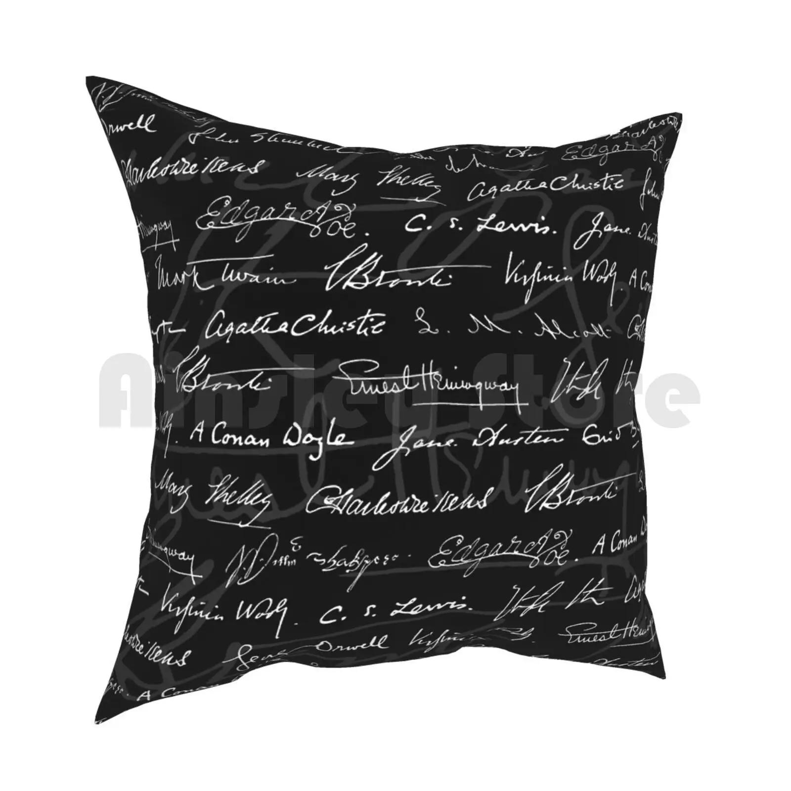 Literary Giants Pattern Pillow Case Printed Home Soft Throw Pillow Book Books Classic Bookish Bookworm Bibliophile