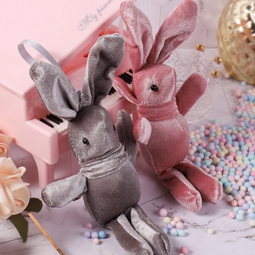 

20CM Direct Selling Korean Velvet Wishing Rabbit sStuffed Toy Web Celebrity With Hand Gift Doll Cloth Rabbit Doll Bag Pendant