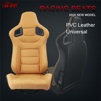 R-EP Car Racing Seat Universal for Sport Tuning Car Simulator Bucket Seats Adjustable Yellow PVC Leather XH-1041-YL
