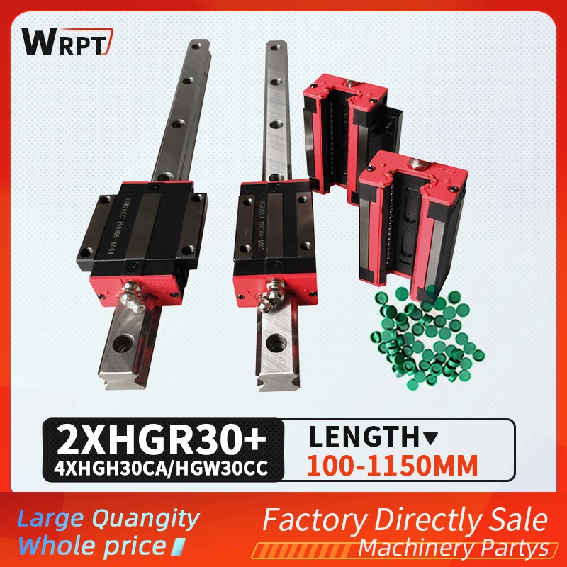 

2pc HGR30 HGH30 Square Linear Guide Rail width 30mm length+4pc Slide Block Carriages HGH30CA/flang HGW30CC CNC Router Engraving