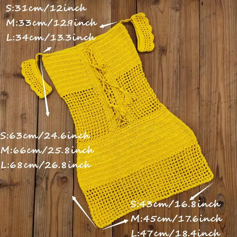 One Piece Handmade Crochet Sexy Bikini Tassel Beach Wear Swimwear Monokini Dress