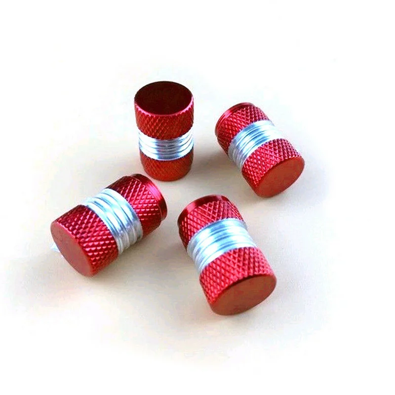 

4PCS Car Tuning Nipple Caps Anodized Aluminum Tire/Wheel Air Pressure Valve Stem Caps Red Top Exterior Parts Car Accessories