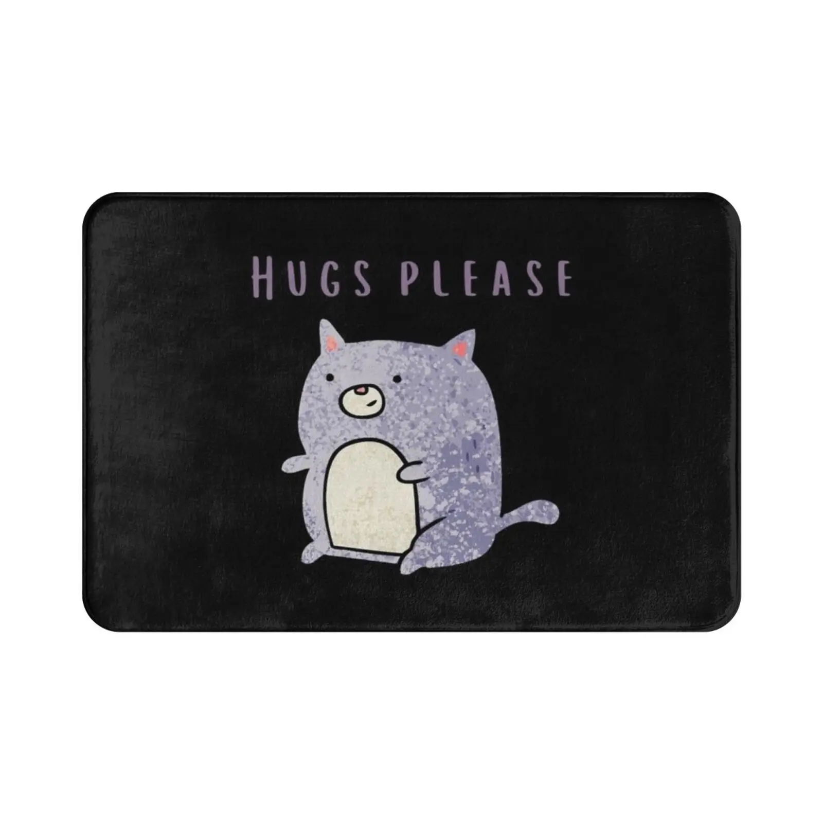 Please Hug Me Cat Carpet Mat Rug Cushion Soft Non-Slip Animal Domestic Animal Lover Sweet Love Kitty Cat Kitten Meow Hug