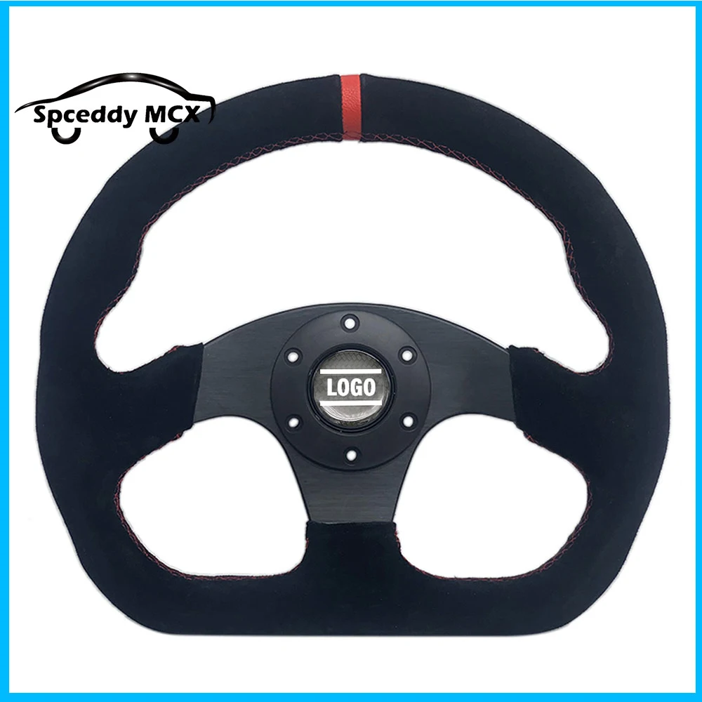 

OM Steering Wheel 13inch 320mm Car Game Suede Steering Wheel With Carbon Pattern Horn Button Racing Drift Steering Wheel Leather